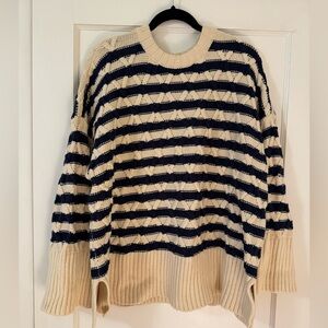 Madewell Navy and Cream Striped Sweater